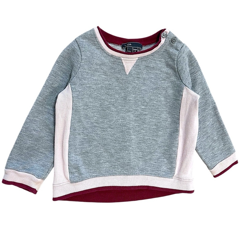 VINCE Baby Girls' Color Block French Terry Pullover Sweatshirt Size 12 Months